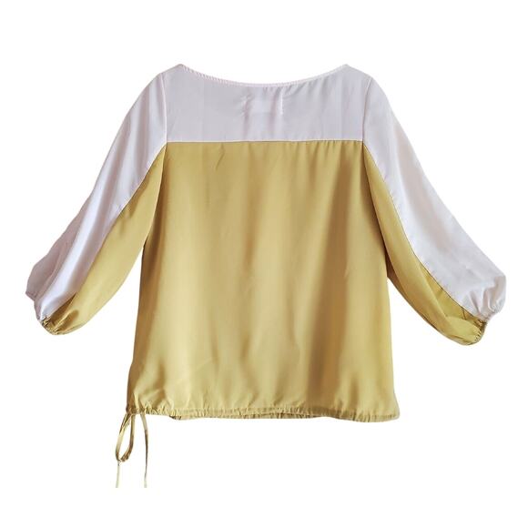 A’reve Women's S Top Chartruese Beige Drawstring Waist Lightweight Bust 36" - Picture 7 of 8